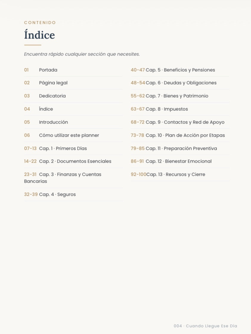 Planner para Después de una Pérdida