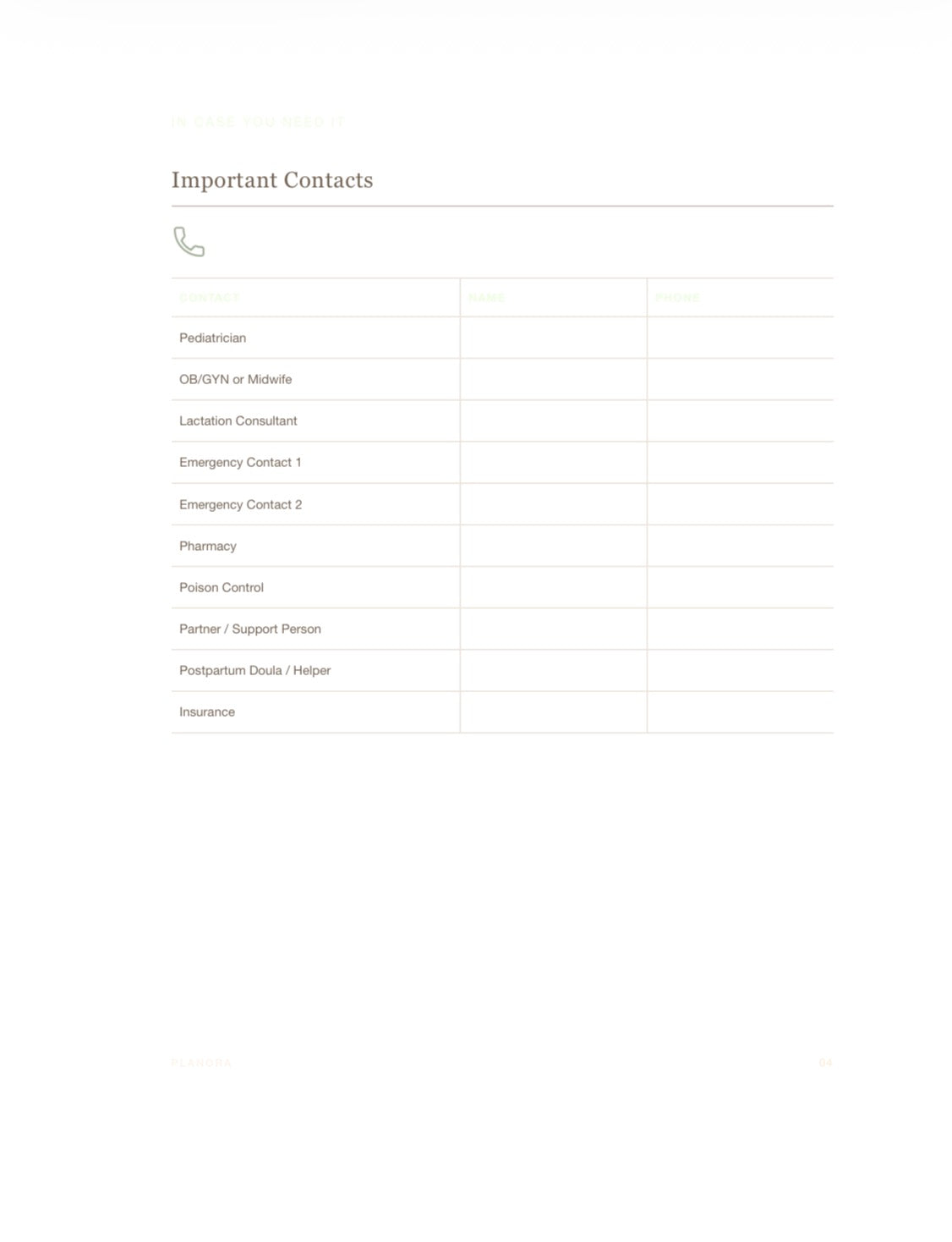 New Mom Planner | Newborn Care & Mom’s Self-Care Planner