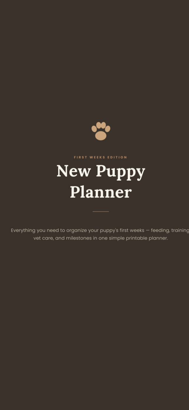 New Puppy Planner | Puppy Care & Training Tracker